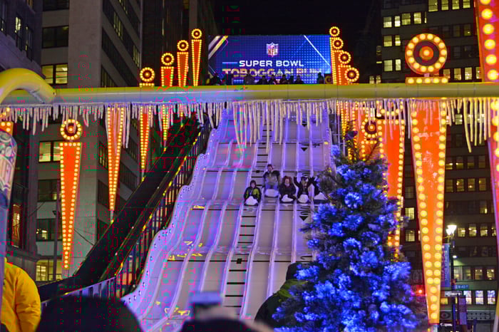 super bowl boulevard tobaggan